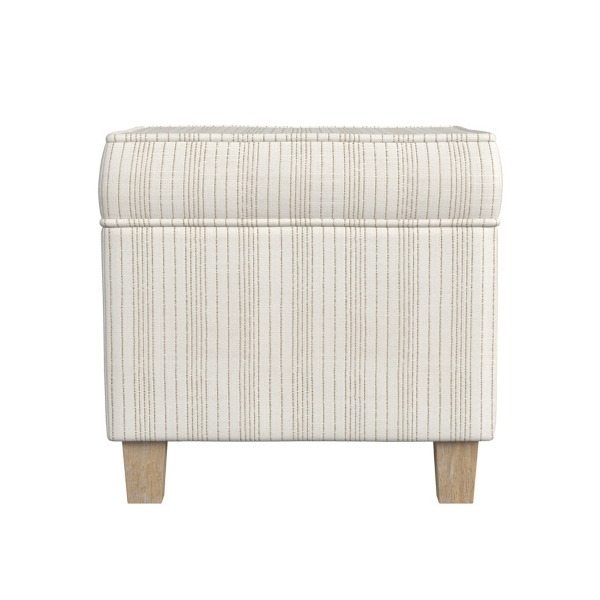 Marigold Stripe Upholstered Square Storage Ottoman