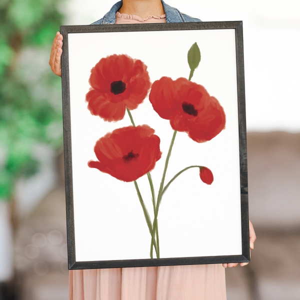 Red Poppies Framed Art Print