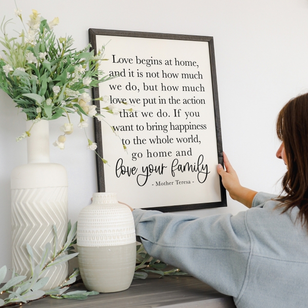 Love Your Family Framed Wall Plaque