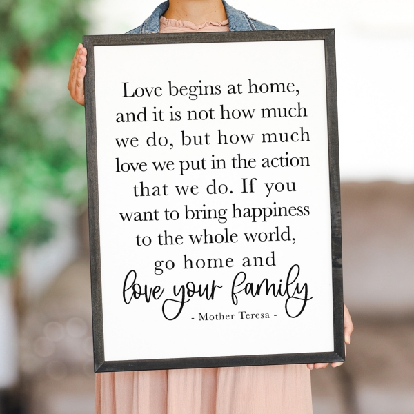 Love Your Family Framed Wall Plaque