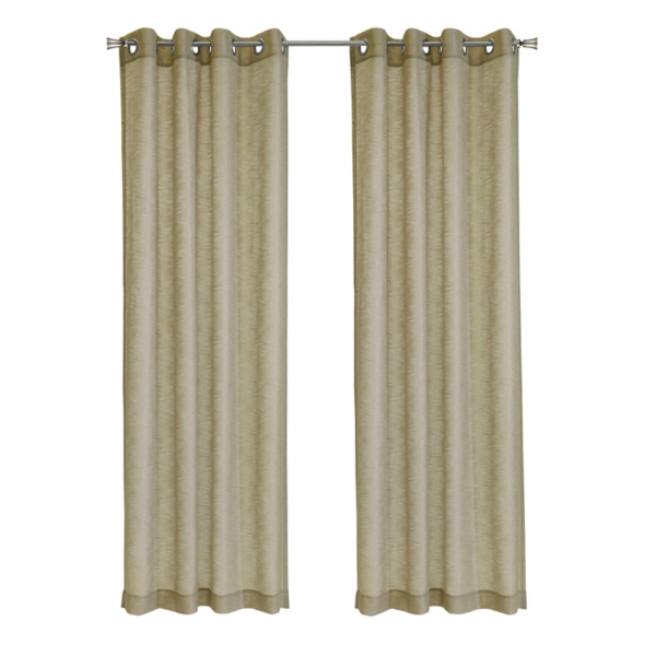 Tan Boucle Sheer Single Curtain Panel, 63 in.