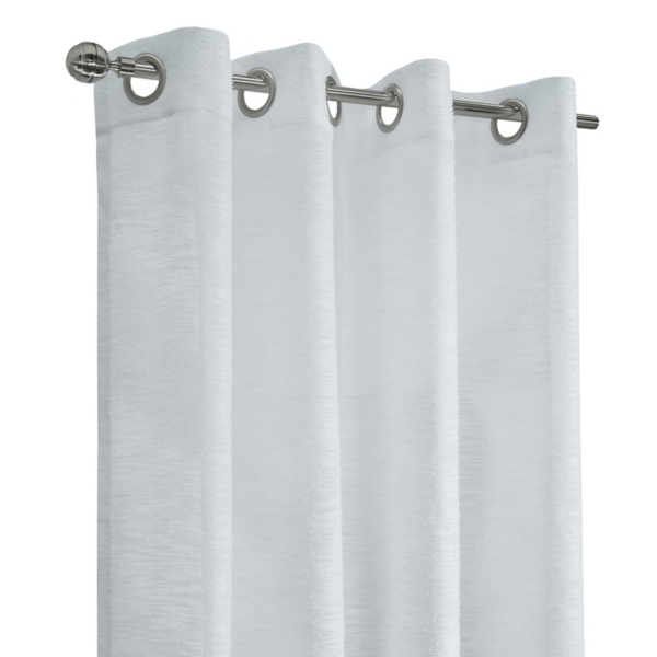 White Boucle Sheer Single Curtain Panel, 63 in.