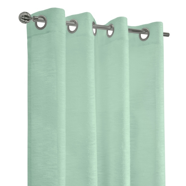 Seafoam Green Boucle Sheer Curtain Panel, 95 in.