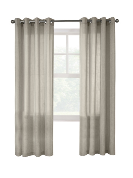Beige Linen Light Filtering Curtain Panel
