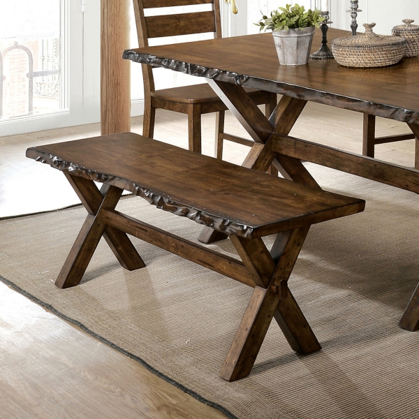 Kirklands Walnut Wood Live Edge Dining Bench | Hamilton Place