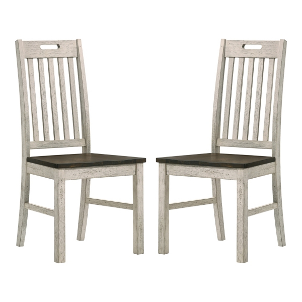 Antique White Slatted Back Dining Chairs, Set of 2 Kirklands Home