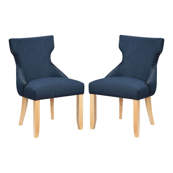 Blue Upholstered Wingback Dining Chairs, Set of 2 Kirklands Home