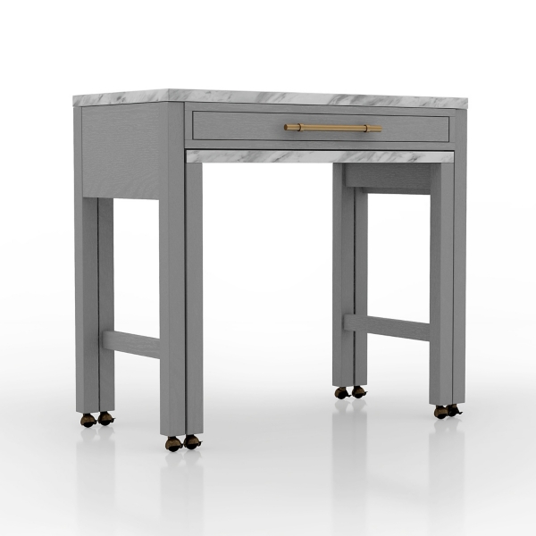 Kirklands Gray and White Faux Marble Nested Counter Table | Hamilton Place