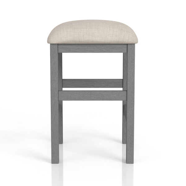 Gray Wood Upholstered Seat 2-pc. Counter Stool Set