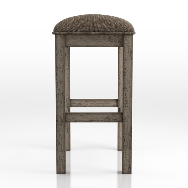 Chestnut Wood Upholstered Counter Stools, Set of 2