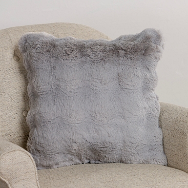 Gray faux fur pillow hotsell