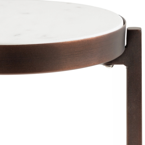 Bronze Angular Marble Accent Table