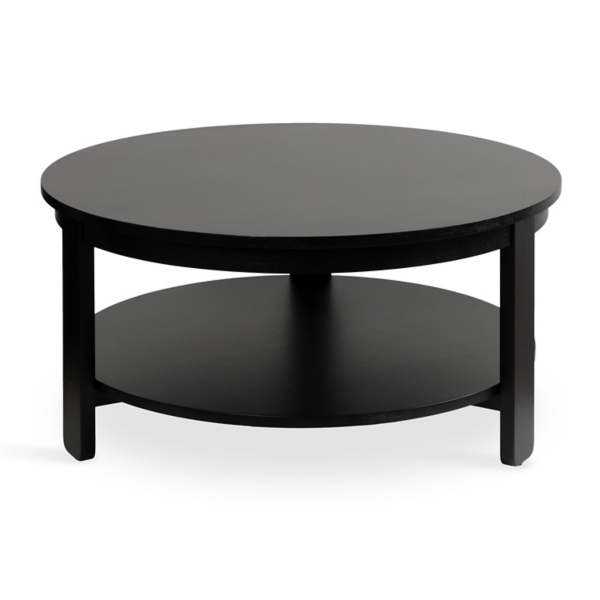 Black Wood Round Ford Coffee Table
