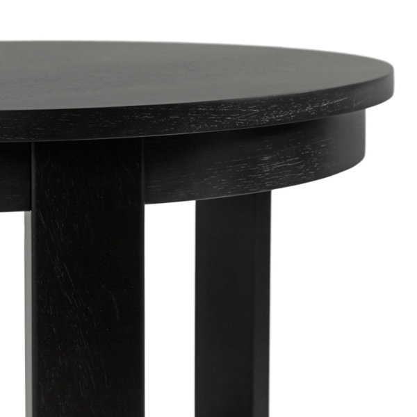 Black Wood Round Ford Accent Table