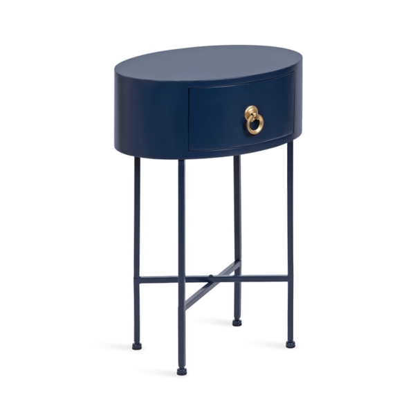 Navy Oval Decklyn Accent Table