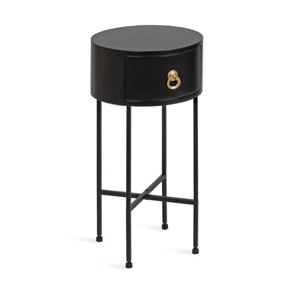 Black Round Decklyn Accent Table