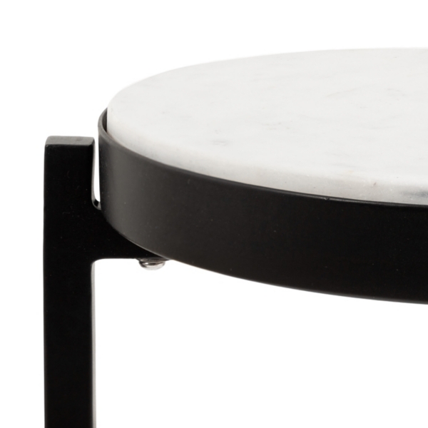Black Angular Marble Accent Table