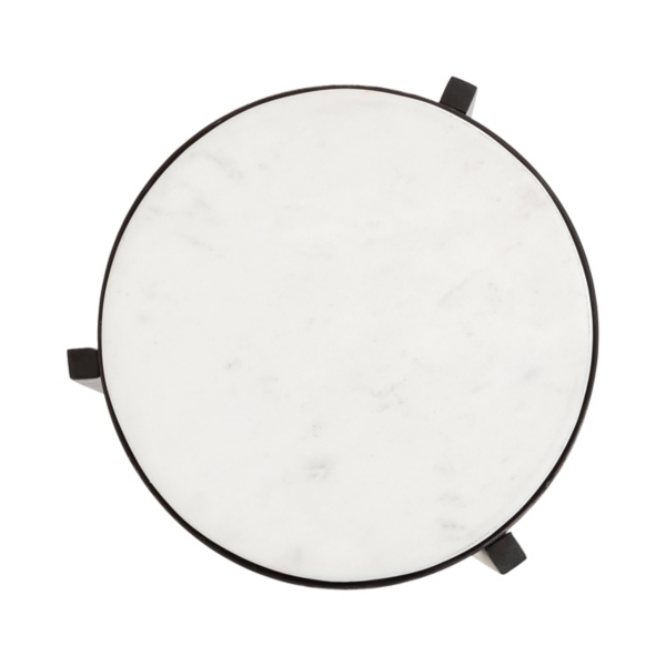 Black Angular Marble Accent Table