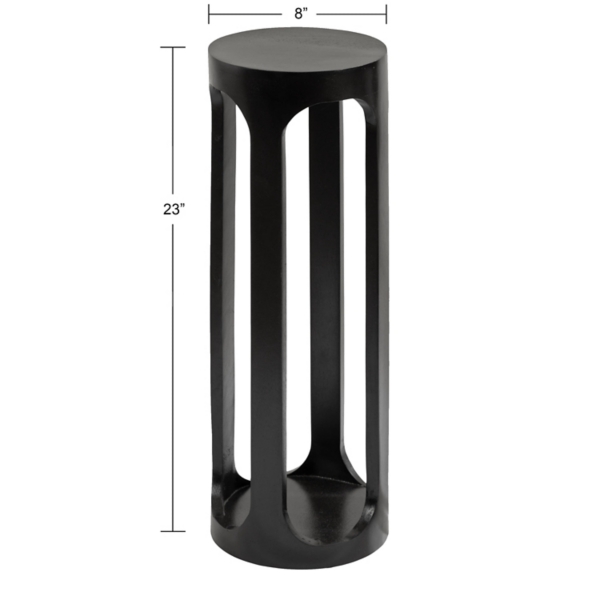 Black Round Wood Devon Accent Table