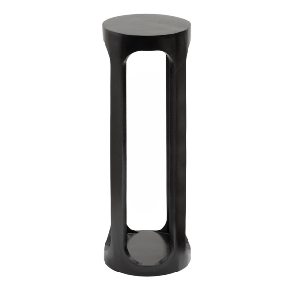 Black Round Wood Devon Accent Table