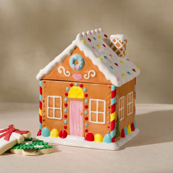 Gingerbread House Ceramic Cookie Jar