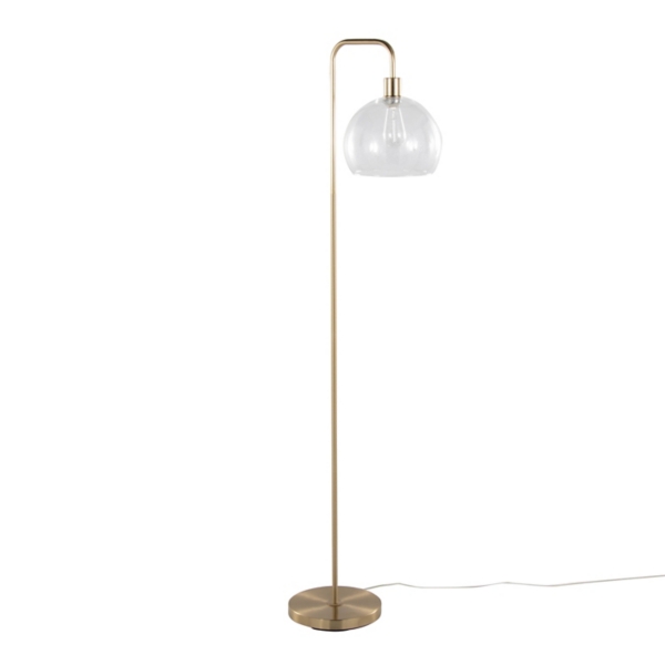 Gold Arch Metro Glass Globe Floor Lamp