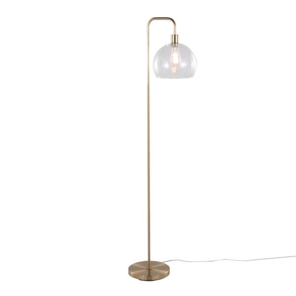 Gold Arch Metro Glass Globe Floor Lamp