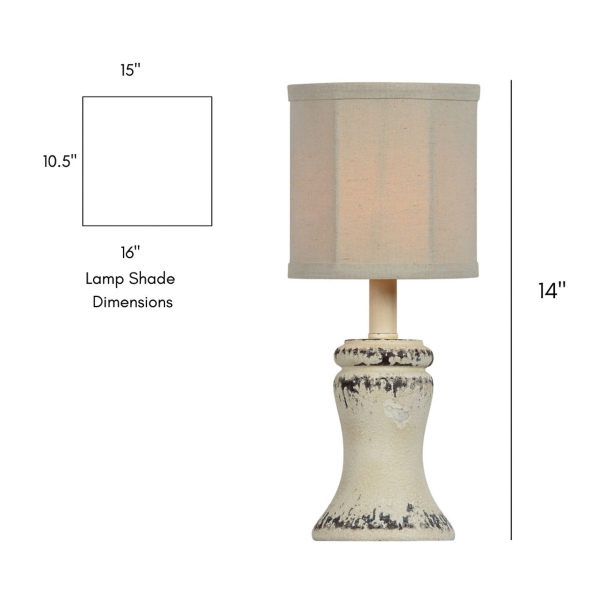 Antique Cream Bella Mini Lamps, Set of 2