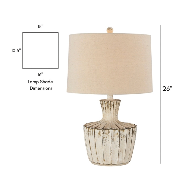 Distressed Cream Jada Table Lamp