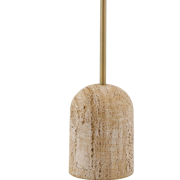 Gold & Travertine Carolina Buffet Lamps, Set of 2
