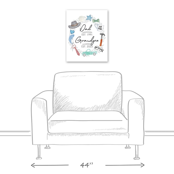 Personalized Fathers Day Established Canvas Print