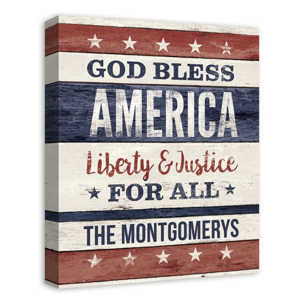 Personalized Liberty and Justice Canvas Art Print