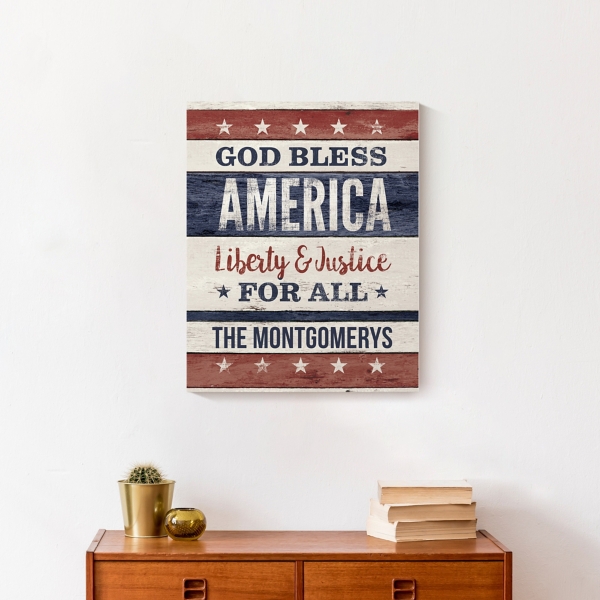 Personalized Liberty and Justice Canvas Art Print