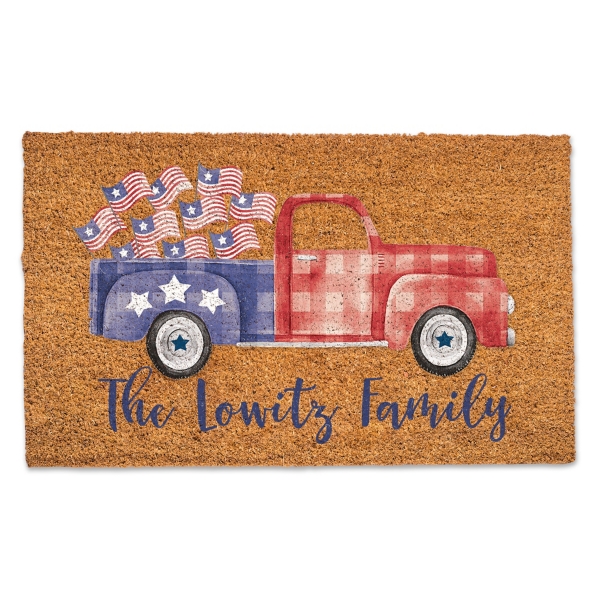 Patriotic Pickup Truck Personalized Doormat | Kirklands Home