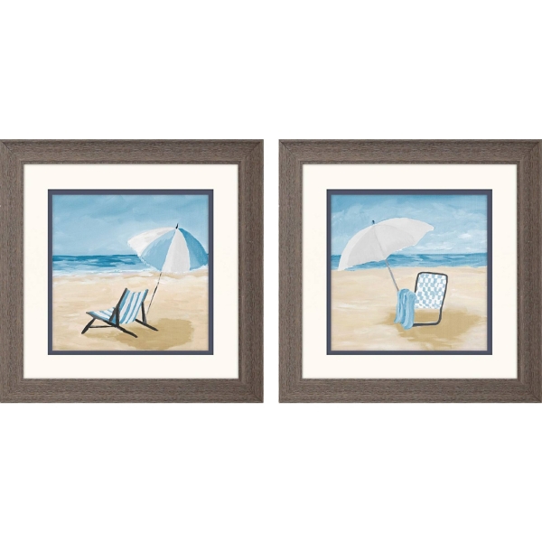 Blue Beach Framed Art Prints, Set of 2 | Kirklands Home