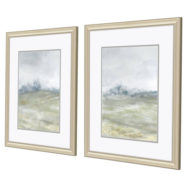 Morning Mist Framed Canvas Art Prints, Set of 2