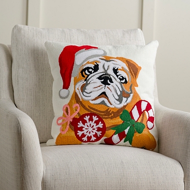 Black lab christmas pillow best sale