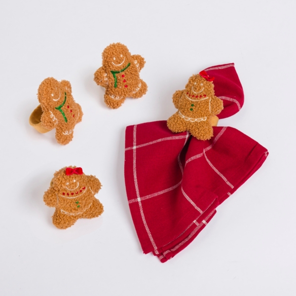 Gingerbread Napkin Rings, Set of 4