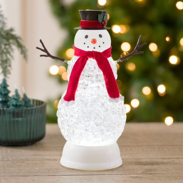 LED Glitter Snowman Snow Globe