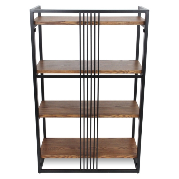 4-Tier Black Metal Frame Shelf
