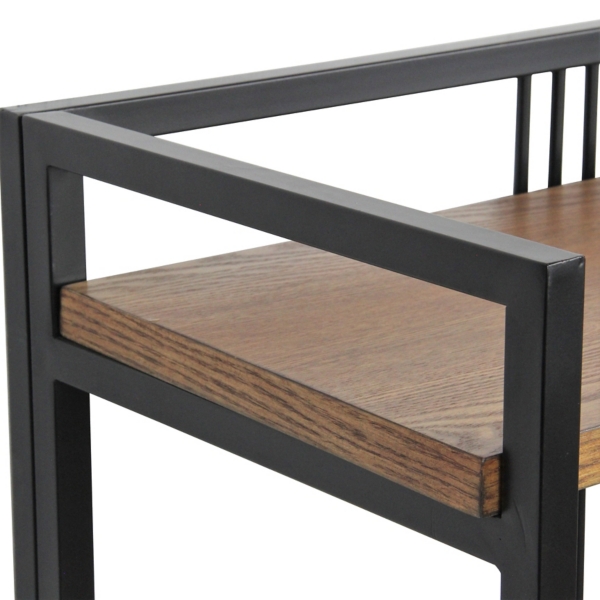 4-Tier Black Metal Frame Shelf