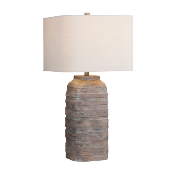 Brown Textured Rectangle Shade Table Lamp