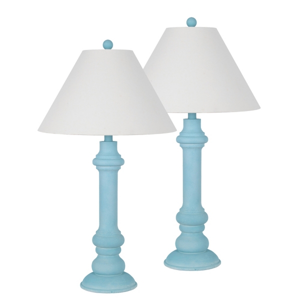 Sky Blue Coastal Ariel Table Lamps, Set of 2 Kirklands Home