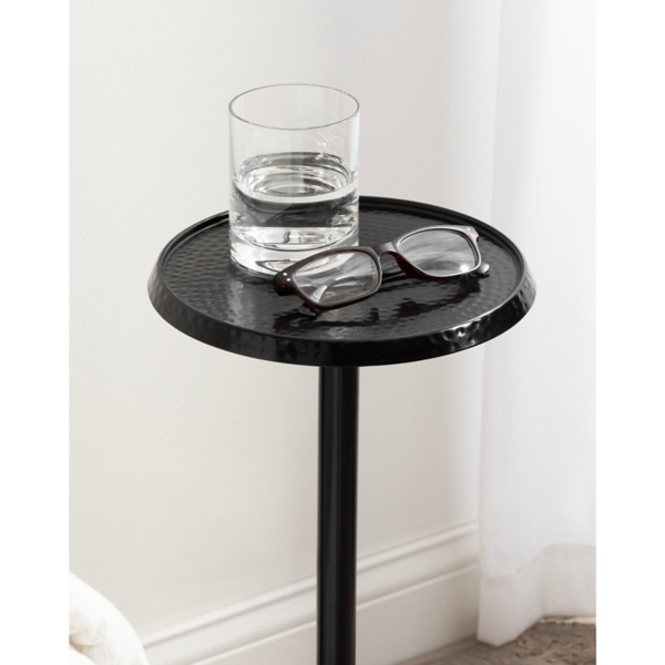 Round Black Metal Layla Accent Table