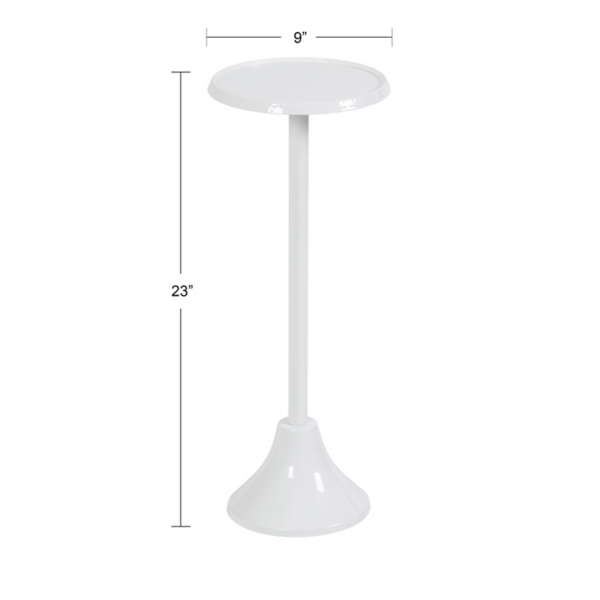 Round White Metal Layla Accent Table