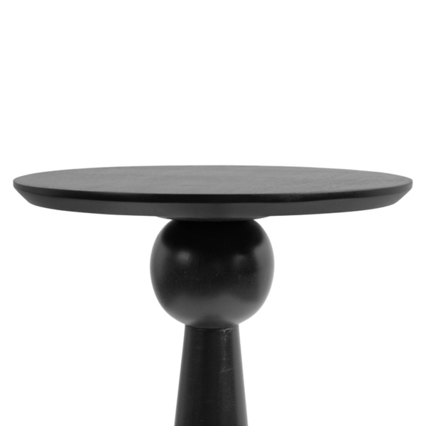 Round Black Wood Jess Accent Table