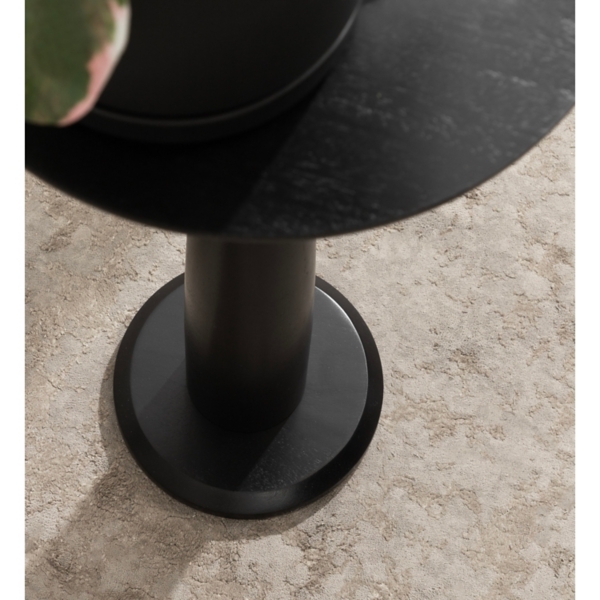 Round Black Wood Jess Accent Table