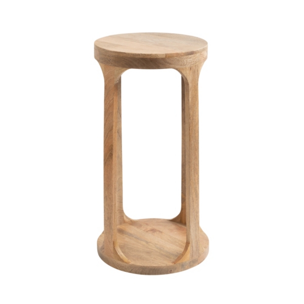 Round Natural Wood Dani Accent Table