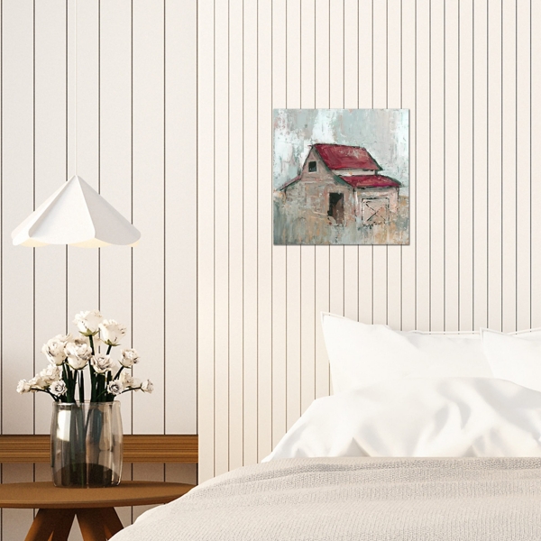 Rainy Day Barn Canvas Art Print