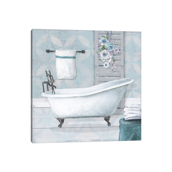 Blue Bathroom Canvas Art Print 